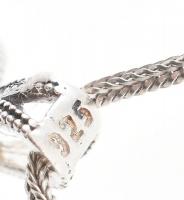 Ezüst(Ag) nyaklánc szintetikus rubinnal díszített medállal, jelzett, h: 50 cm, bruttó: 7,1 g