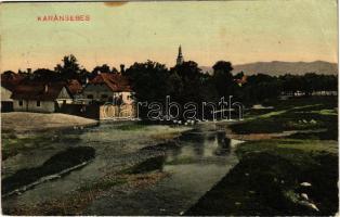 1916 Karánsebes, Caransebes; Patakpart. Halász Nándor kiadása / creek (Rb)