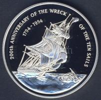 Kajmán-szigetek 1994. 2$ Ag "10 vitorlás hajótörése" T:PP Csak 15.000db!