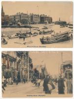 Shanghai, River Frontage, Nanking Road - 2 pre-1945 postcards