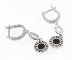 Ezüst(Ag) fülbevalópár Bulgari jelzéssel, h: 3 cm, bruttó: 4,5 g