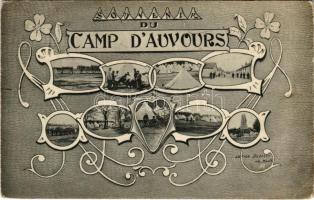 1915 Souvenir du Camp dAuvours / WWI French military camp. Art Nouveau, floral (EK)