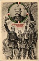 1915 Ein Hurra dem Generalfeldmarschall v. Hindenburg! / WWI German military art postcard. Field Marshal Hindenburg, patriotic propaganda (EK)