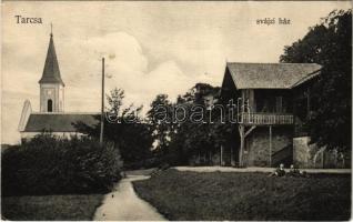 1907 Tarcsa, Tatzmannsdorf; Svájci ház, templom / Villa, Kirche / villa, church (EK)