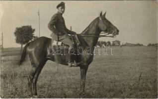 1919 Chojnice, Konitz; German military, soldier with horse. Eugen Fischer Photogr. Atelier photo (EK)