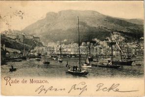 1898 (Vorläufer) Monaco, Rade de Monaco / harbor (small tear)