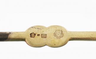 Ezüst (Ag) 12 darabos késbak, jelzett: 1867-1872 közötti Diannás jelzéssel, h: 10 cm, nettó: 374 g