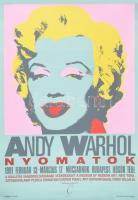 Kemény György (1936-): Andy Warhol nyomatok. Műcsarnok, 1991. Plakát, szitanyomat, papír, jelzés nélkül, feltekerve, 83x58 cm/ Budapest, Andy Warhol exhibition poster, serigraphy (screenprint), rolled up, 83x58 cm.