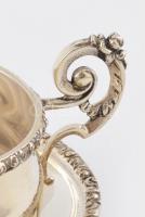 Ezüst (Ag) 6 darab teáscsésze aljjal, jelzett: osztrák Diannás jelzés, egyik csészén horpadás nettó:...