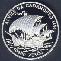 Guinea-Bissau 1996. 50.000P Ag "Alvise da Cadamosto-hajó" T:PP Csak 10.000db!