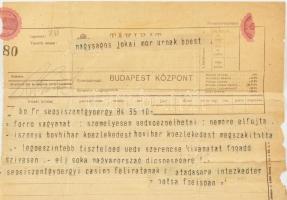 1863-64 4 db Jókai Mórnak szóló távirat Nopcsa Elektől, Volheim Ernőtől, Boscovits Alajos balpárti e...