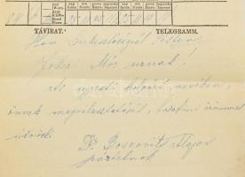 1863-64 4 db Jókai Mórnak szóló távirat Nopcsa Elektől, Volheim Ernőtől, Boscovits Alajos balpárti e...