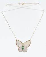 Ezüst(Ag) nyaklánc pillangós középrésszel, jelzett, h: 40 cm, bruttó: 7,7 g