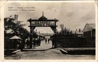 1938 Ipolyság, Sahy; Kasárny generála Pellé / Katonai laktanya / military barracks (EK)