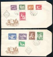 1960 Várak I. vágott sor 2 db FDC-n (30.000) / Mi 1650-1659 imperforate set on 2 FDC's