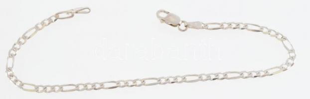 Ezüst(Ag) figaro karkötő, jelzett, h: 18 cm, nettó: 2,4 g