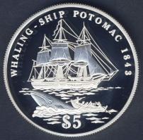 Kiribati 1998. 5$ Ag "bálnavadász-hajó Potomac" T:PP