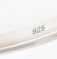 Ezüst(Ag) kövekkel gazdagon kirakott karperec, jelzett, 5,5×5,5 cm, bruttó: 17 g