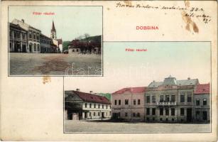 Dobsina, Dobschau; Fő tér, gyógyszertár, Altstock Ede üzlete. Köhler Arthur kiadása / main square, pharmacy, shop (fl)