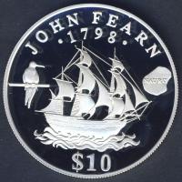 Nauru 1994. 10$ Ag "John Fearn-hajó" T:PP Csak 15.000db!