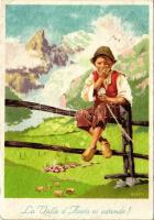 1958 Valle dAosta, Aosta Valley; La Valle dAosta vi attende! / Italian tourism campaign s: Musati (EK)