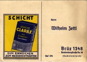 Schicht Clarax zum einweichen - zum wasserenthärten / Schicht advertisement card (fa)