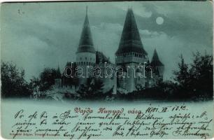 1901 Vajdahunyad, Hunedoara; vár este / castle at night