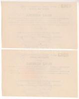 Zirc 1919. 10K "Zirczi Járási Takarékpénztár Pénztári-Jegye" (2x) sorszámkövetők "026...