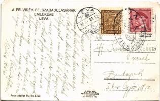 1938 Léva, Levice; bevonulás, tábori mise a Kossuth téren, Országzászló. Foto Atelier Hajdu / entry ...