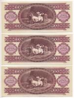 1993. 100Ft (3x) közte közeli sorszám T:I,I-
Hungary 1993. 100 Forint (3x) with close serial number...