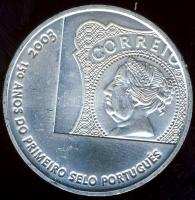 Portugália 2003. 5€ Ag "150 éves a portugál bélyeg" T:2+ k. kis ph