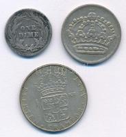 Vegyes: Amerikai Egyesült Államok 1904. 10c Ag "Barber" + Svédország 1961. 50ö Ag + 1962. ...