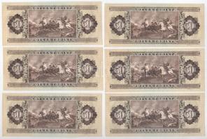 1986. 50Ft (6x) közte néhány közeli sorszám T:I,I- egyiken fo.
Hungary 1986. 50 Forint (6x) couple ...