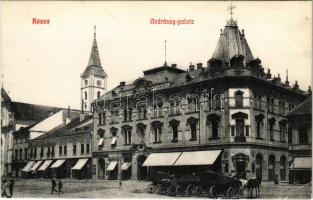 Kassa, Kosice; Andrássy palota, lovas hintók, Dr. Holzman, Gilányi, Migály Sándor, Gaál Gyula és fia üzlete. László Béla kiadása / palace, shops, horse chariots (EK)