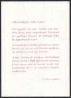 cca 1970 Die Möwe Kollektív étlap és itallap és üdvözlő kártya