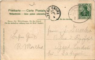 1907 Luban, Lauban; Frauenstrasse. Heliocolrkarte von Ottmar Zieher / street (EK)