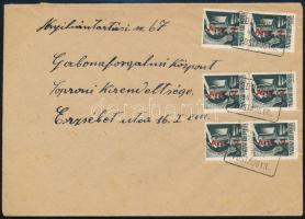 1946 (7. díjszabás) Levél 7 x Any.2./1f bélyeggel és BODONHELY postaügynökségi bélyegzéssel / 7 x Mi 862 on cover with postal agency postmark