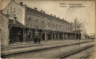 1915 Halych, Halicz, Halics (Galicia, Galizien); Dworzec kolejowy / Bahnhof / railway station (fa)