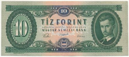 1957. 10Ft A 614 055052 T:III szép papír Hungary 1957. 10 Forint A 614 055052 C:F fine paper  Adamo F4