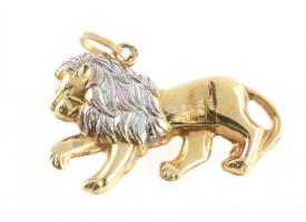 Arany (Au) 14K oroszlán függő, jelzett, 2,2×1,6 cm, nettó: 1 g