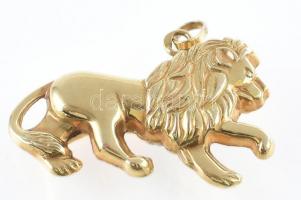 Arany (Au) 14K oroszlán függő, jelzett, 2,2×1,6 cm, nettó: 1 g