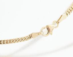 Arany (Au) 14K lapos pancer nyaklánc, jelzett, h: 70 cm, nettó: 11,6 g