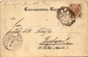 1898 (Vorläufer) Tulln, Hotel Brenner, Dreikönigskapelle und Eingang, Amtsgebäude / hotel, chapel an...