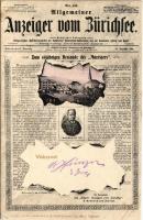 1902 Wädenswil, Wädensweil, Wädischwil; Allgemeiner Anzeiger vom Zürichsee, Zum 60 jährigen Bestande des Anzeigers / H. Guggenheim & Co. montage with newspaper (EK)