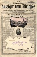 1902 Wädenswil, Wädensweil, Wädischwil; Allgemeiner Anzeiger vom Zürichsee, Zum 60 jährigen Bestande des "Anzeigers" / H. Guggenheim & Co. montage with newspaper (EK)