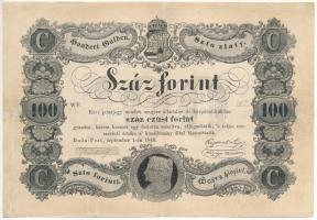 1848. 100Ft Kossuth bankó, WF 71329 T:III restaurált Hungary 1848. 100Ft Kossuth banknote, WF 71329 C:F restored Adamo G114
