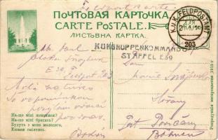 1916 Kazak / Russian folklore, Cossack man + "K.U.K. GRUPPENKOMMANDO STAFFEL E39" (EK)