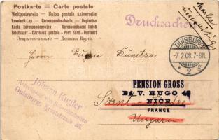 1908 Duisburg, Tonhalle / music hall. Carl Schwarz Art Nouveau, floral, TCV card