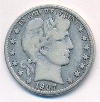 Amerikai Egyesült Államok 1907O 1/2$ Ag "Barber" T:3 USA 1907O 1/2 Dollar Ag "Barber&...