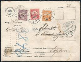 1916 Pénzes levél 48f bérmentesítéssel (3 színű) / Insured cover GYŐR - Sopron